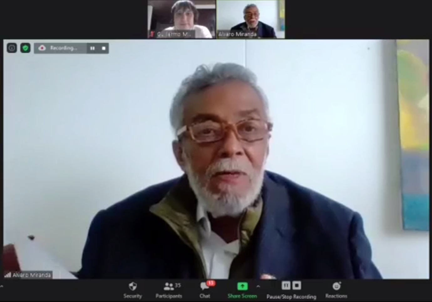 Álvaro Miranda en el homenaje al centenario del natalicio de Fernando Charry Lara